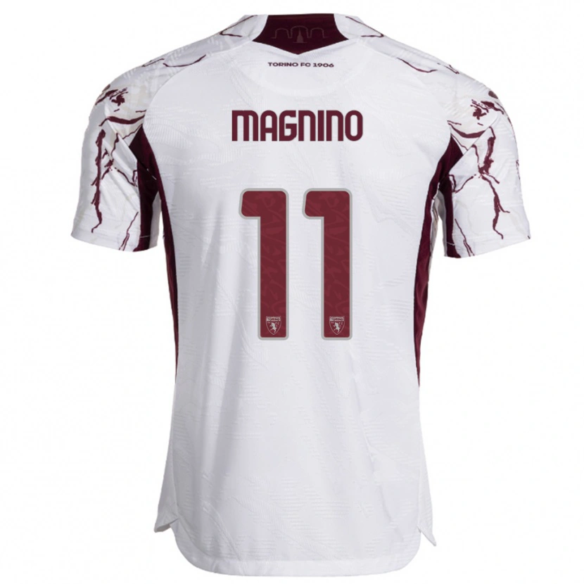 Danxen Criança Camisola Emanuele Magnino #11 Branco Borgonha Alternativa 2025/26 Camisa Brasil
