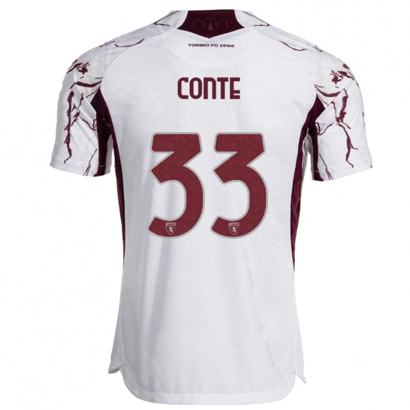 Danxen Criança Camisola Gioele Conte #33 Branco Borgonha Alternativa 2025/26 Camisa Brasil