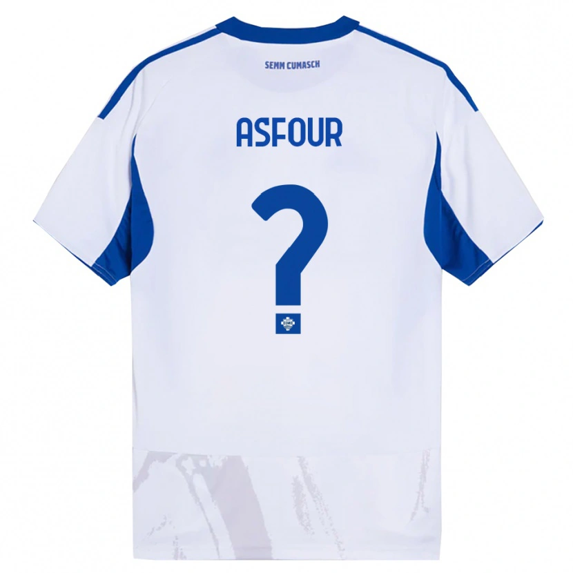 Danxen Criança Camisola Adam Asfour #0 Branco Azul Alternativa 2025/26 Camisa Brasil