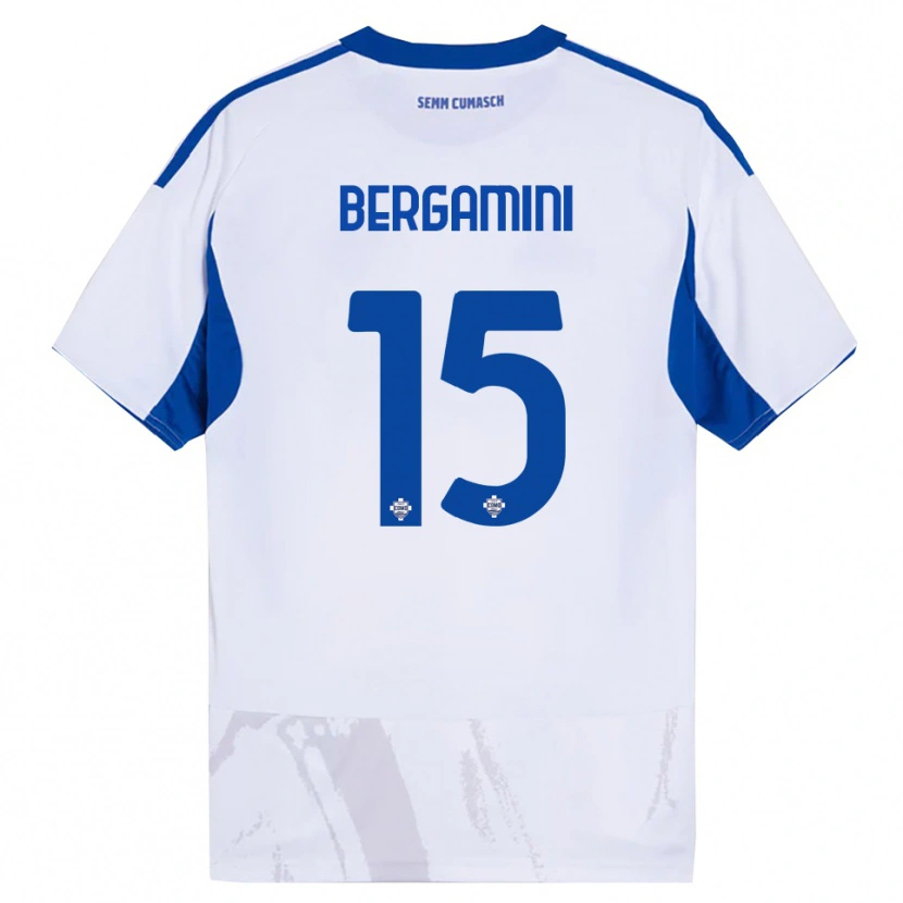 Danxen Criança Camisola Mattia Bergamini #15 Branco Azul Alternativa 2025/26 Camisa Brasil