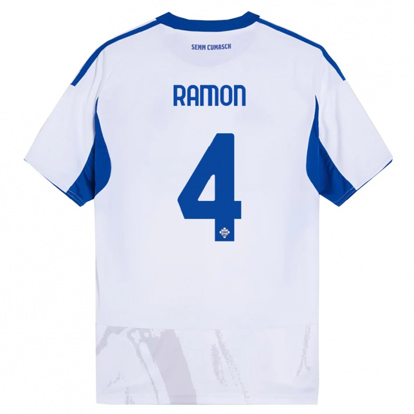 Danxen Criança Camisola Jacobo Ramón #4 Branco Azul Alternativa 2025/26 Camisa Brasil