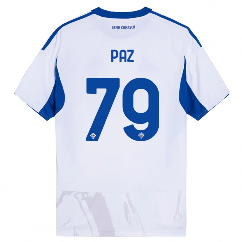 Danxen Criança Camisola Nico Paz #79 Branco Azul Alternativa 2025/26 Camisa Brasil