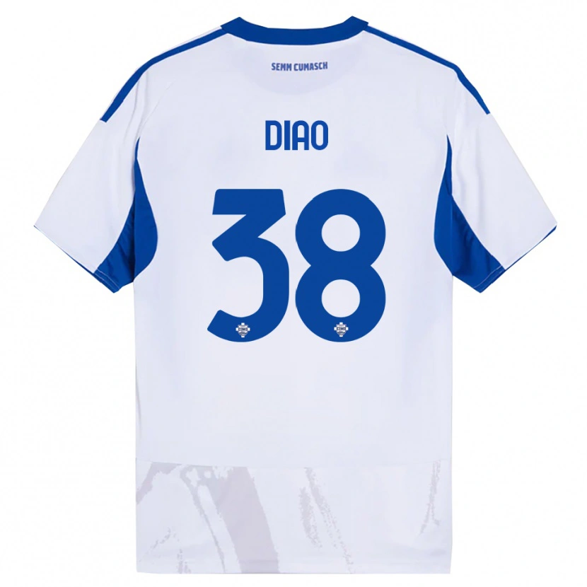 Danxen Criança Camisola Assane Diao #38 Branco Azul Alternativa 2025/26 Camisa Brasil