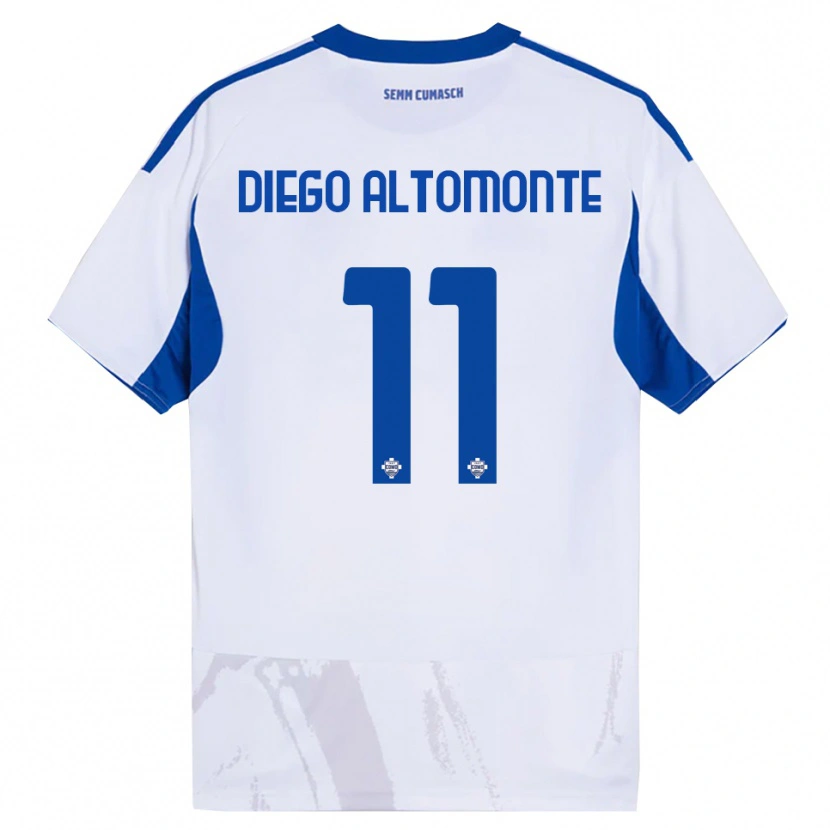 Danxen Criança Camisola Thomas Diego Altomonte #11 Branco Azul Alternativa 2025/26 Camisa Brasil