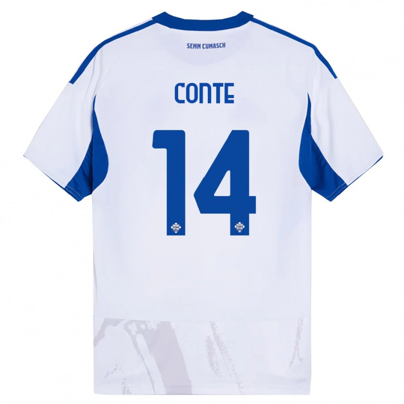 Danxen Criança Camisola Federico Conte #14 Branco Azul Alternativa 2025/26 Camisa Brasil
