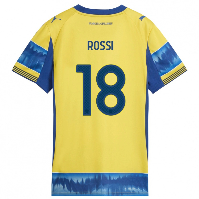 Danxen Criança Camisola Diego Rossi #18 Amarelo Azul Alternativa 2025/26 Camisa Brasil