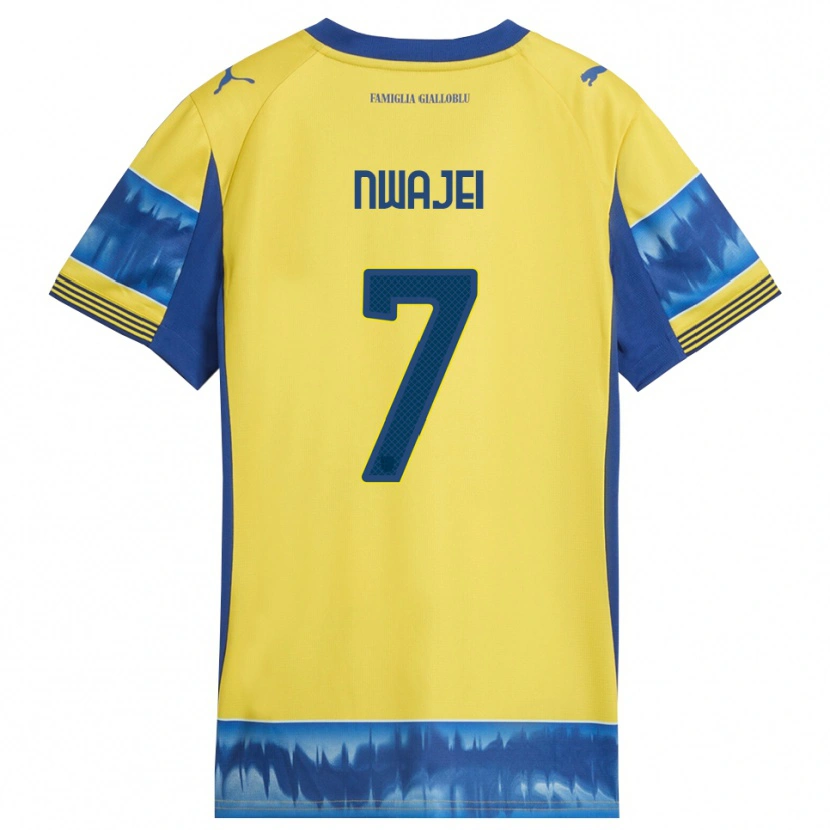 Danxen Criança Camisola Melvin Nwajei #7 Amarelo Azul Alternativa 2025/26 Camisa Brasil