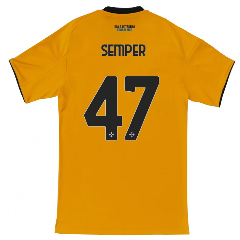 Danxen Criança Camisola Adrian Semper #47 Laranja Azul Alternativa 2025/26 Camisa Brasil