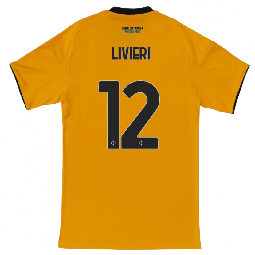 Danxen Criança Camisola Alessandro Livieri #12 Laranja Azul Alternativa 2025/26 Camisa Brasil