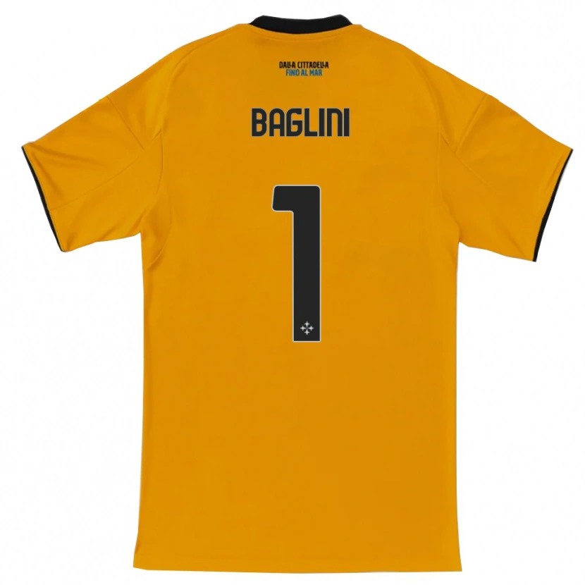 Danxen Criança Camisola Giacomo Baglini #1 Laranja Azul Alternativa 2025/26 Camisa Brasil