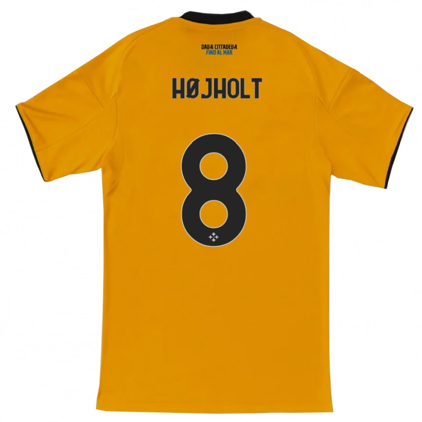 Danxen Criança Camisola Malthe Højholt #8 Laranja Azul Alternativa 2025/26 Camisa Brasil