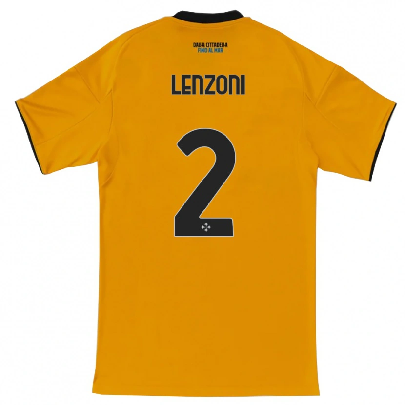 Danxen Criança Camisola Samuele Lenzoni #2 Laranja Azul Alternativa 2025/26 Camisa Brasil