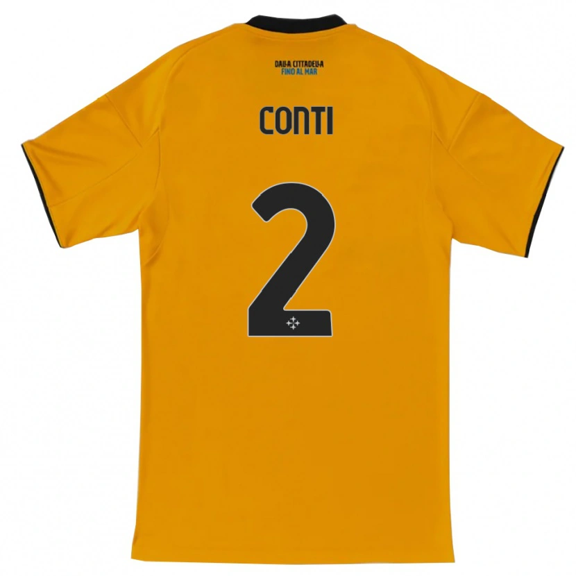 Danxen Criança Camisola Niccolò Conti #2 Laranja Azul Alternativa 2025/26 Camisa Brasil