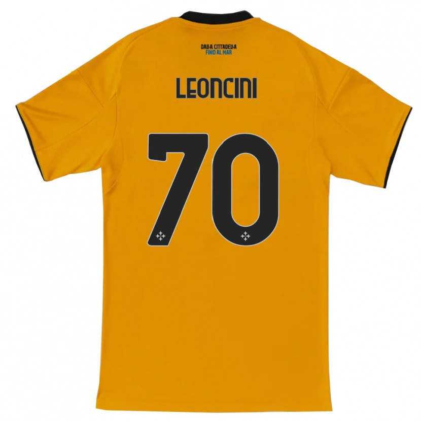 Danxen Criança Camisola Mattia Leoncini #70 Laranja Azul Alternativa 2025/26 Camisa Brasil