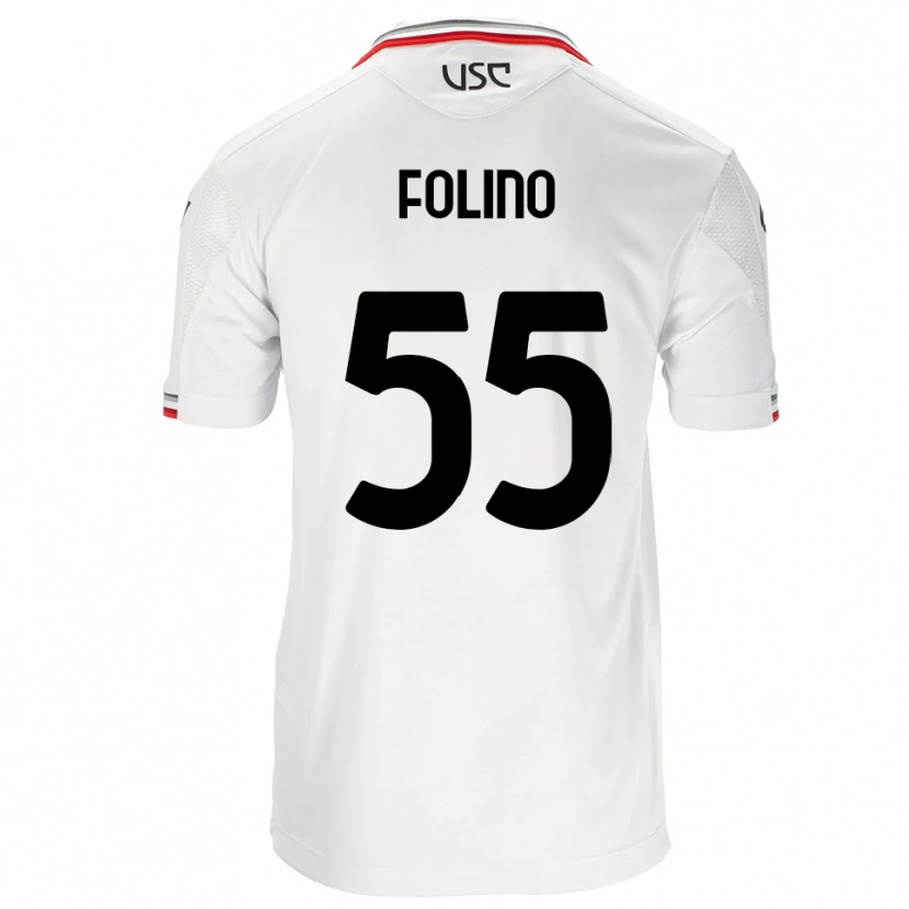 Danxen Criança Camisola Francesco Folino #55 Branco Vermelho Alternativa 2025/26 Camisa Brasil