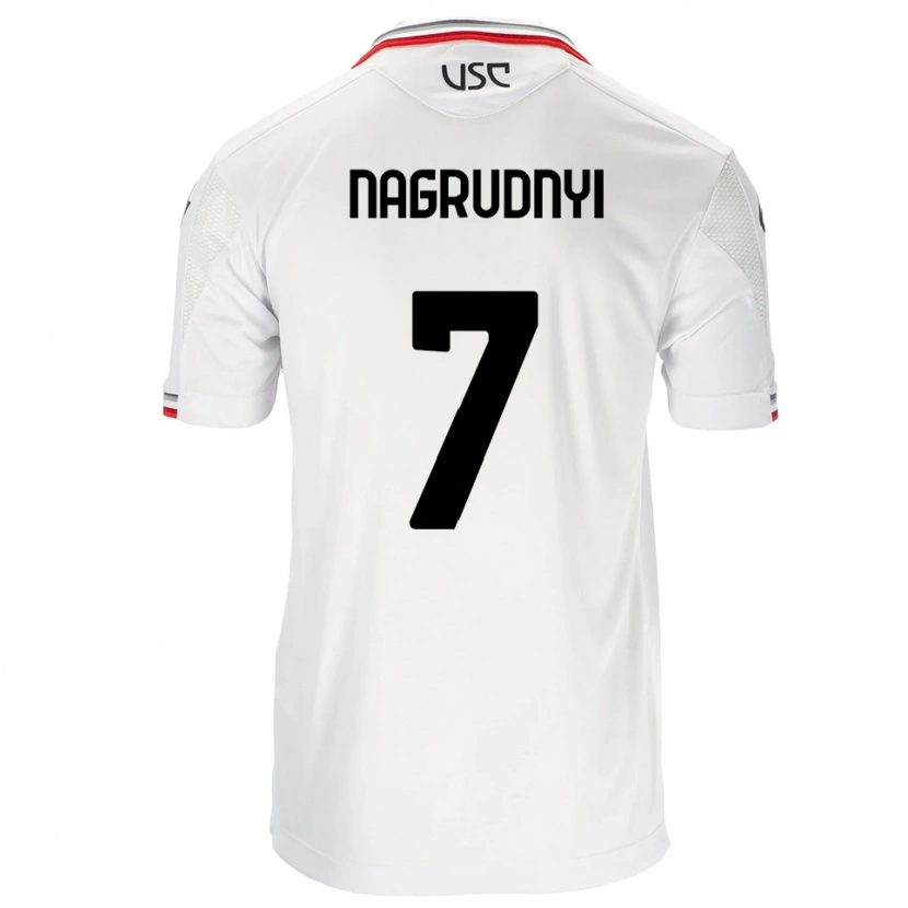 Danxen Criança Camisola Vladyslav Nagrudnyi #7 Branco Vermelho Alternativa 2025/26 Camisa Brasil
