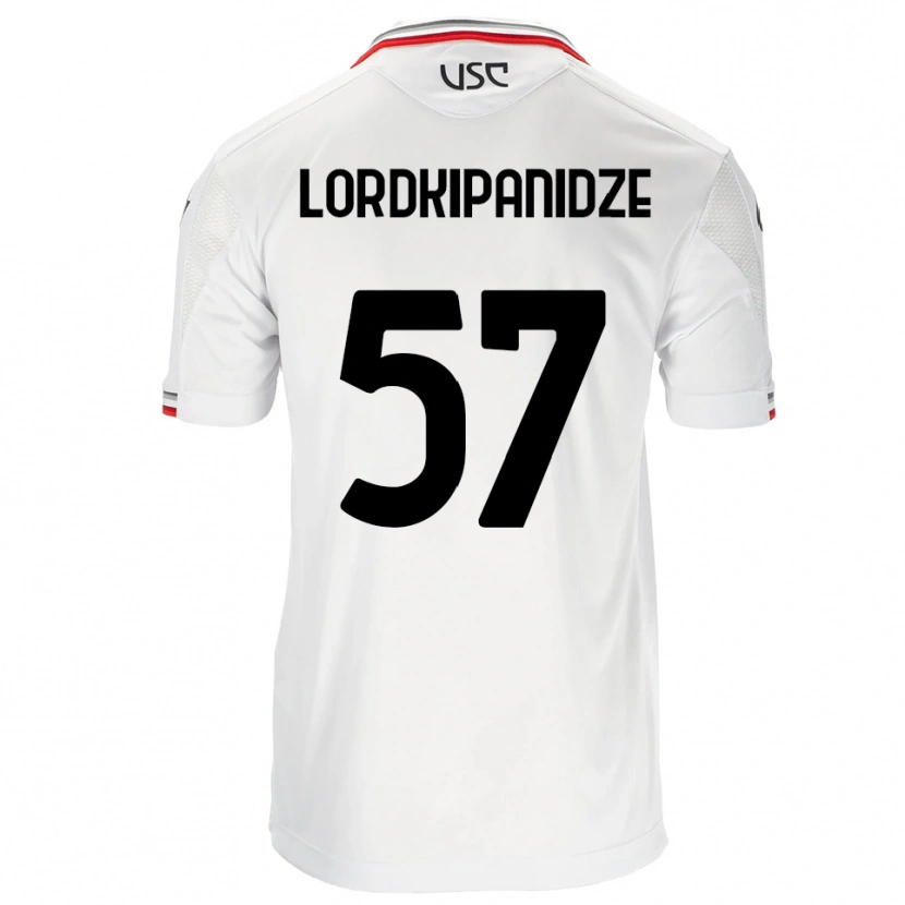 Danxen Criança Camisola Dachi Lordkipanidze #57 Branco Vermelho Alternativa 2025/26 Camisa Brasil
