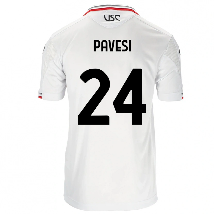 Danxen Criança Camisola Davide Pavesi #24 Branco Vermelho Alternativa 2025/26 Camisa Brasil