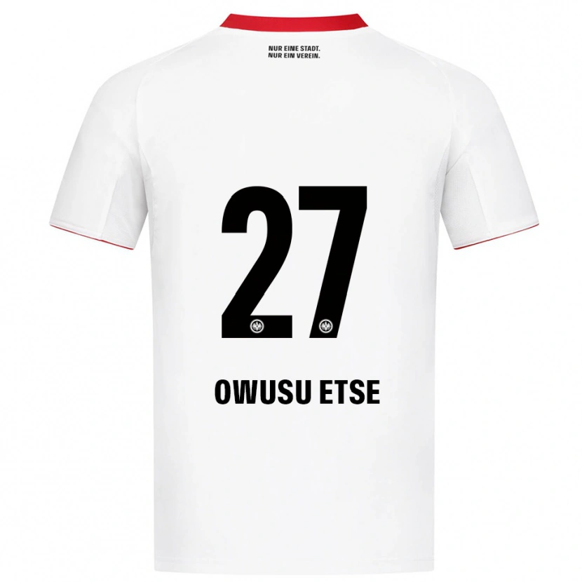 Danxen Criança Camisola Collin Owusu Etse #27 Branco Vermelho Alternativa 2025/26 Camisa Brasil