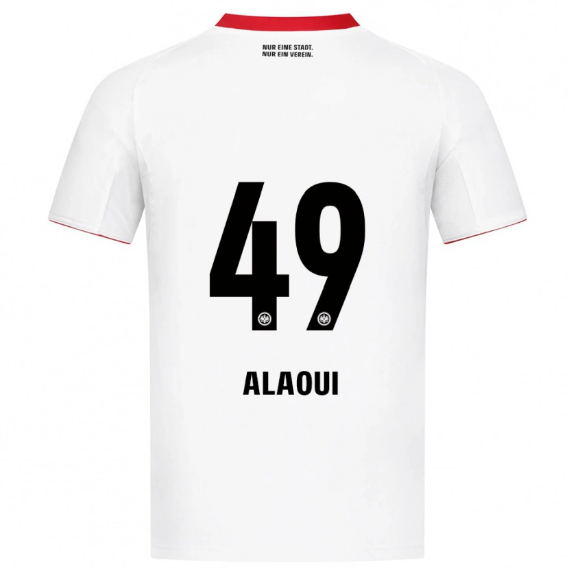 Danxen Criança Camisola Anas Alaoui #49 Branco Vermelho Alternativa 2025/26 Camisa Brasil