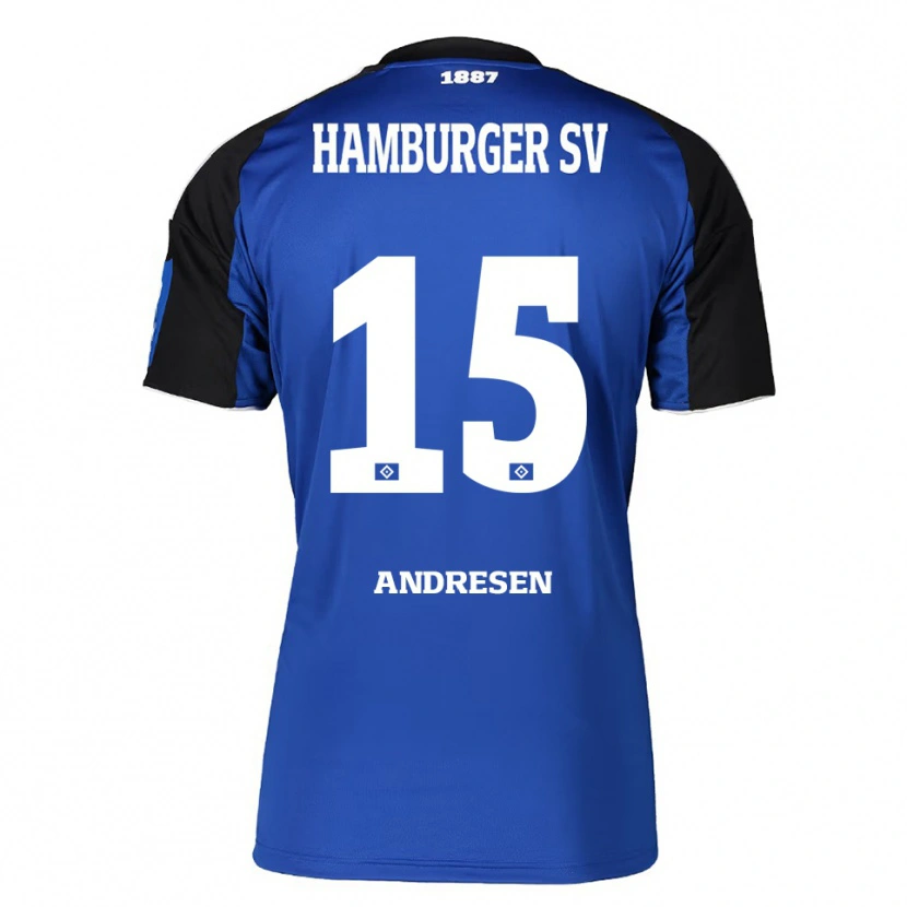 Danxen Criança Camisola Bent Andresen #15 Azul Preto Alternativa 2025/26 Camisa Brasil