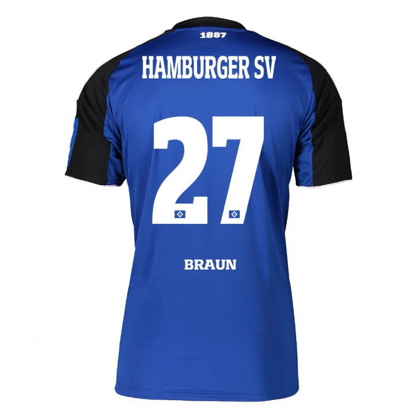 Danxen Criança Camisola Elias Braun #27 Azul Preto Alternativa 2025/26 Camisa Brasil