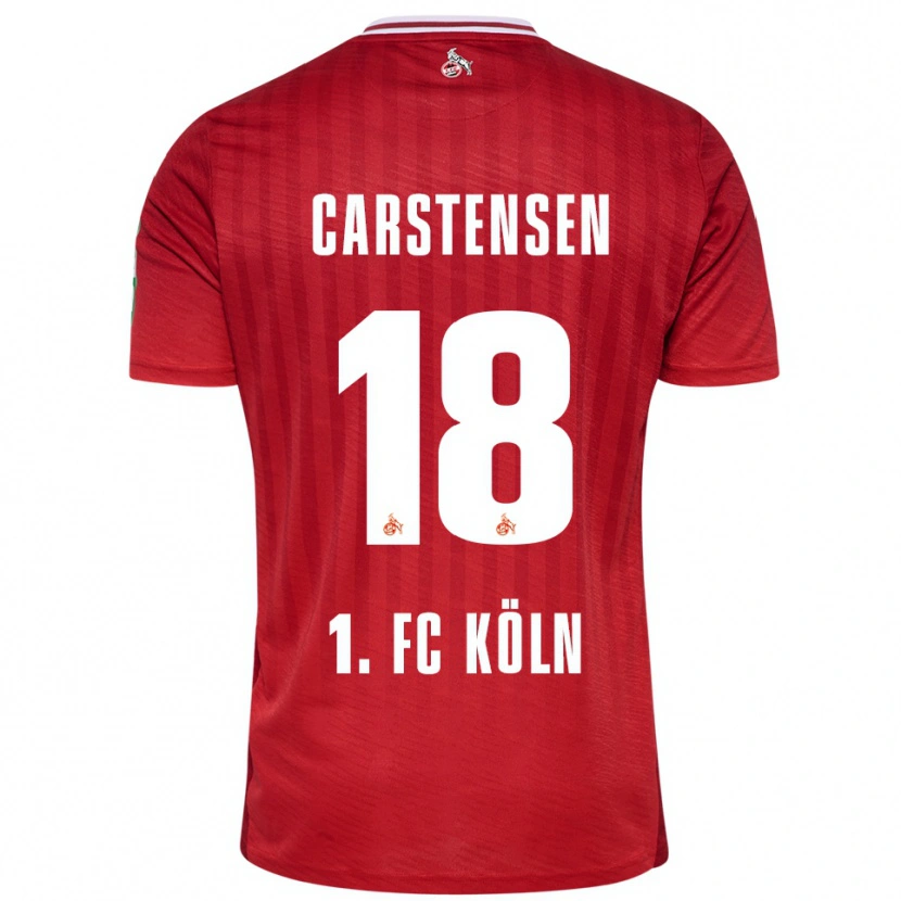 Danxen Criança Camisola Rasmus Carstensen #18 Vermelho Branco Alternativa 2025/26 Camisa Brasil