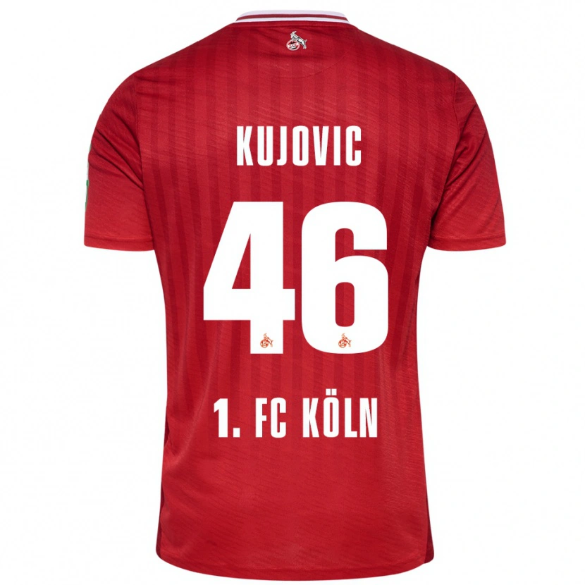 Danxen Criança Camisola Emin Kujovic #46 Vermelho Branco Alternativa 2025/26 Camisa Brasil