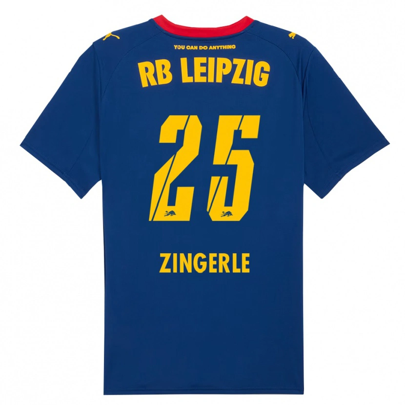 Danxen Criança Camisola Leopold Zingerle #25 Marinho Vermelho Alternativa 2025/26 Camisa Brasil