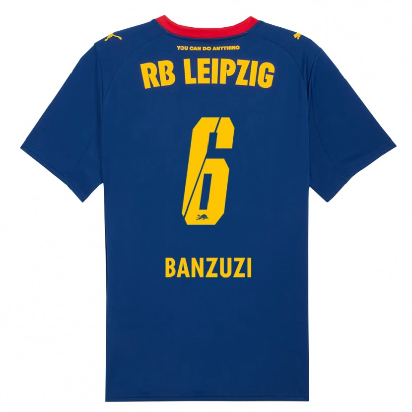 Danxen Criança Camisola Ezechiel Banzuzi #6 Marinho Vermelho Alternativa 2025/26 Camisa Brasil
