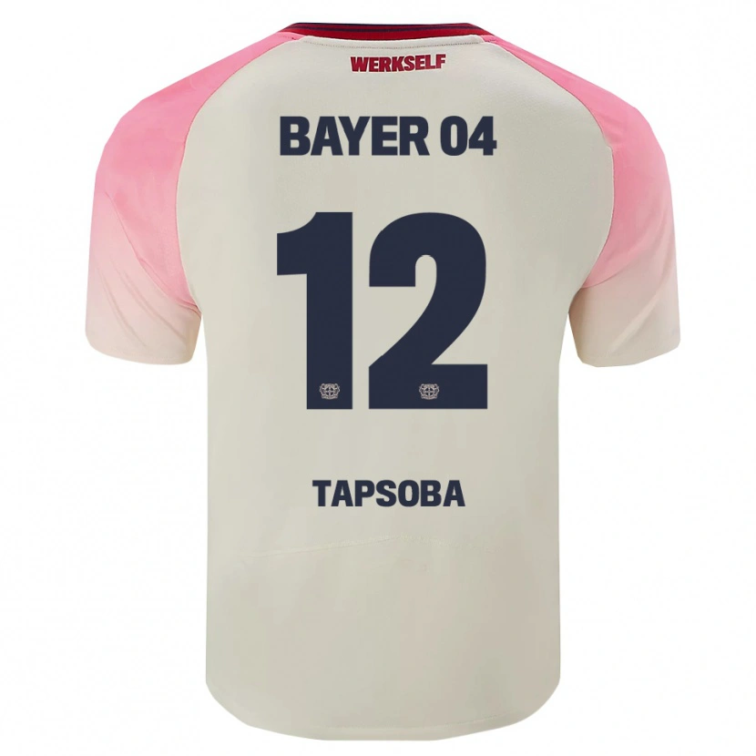 Danxen Criança Camisola Edmond Tapsoba #12 Rosa Branco Sujo Alternativa 2025/26 Camisa Brasil