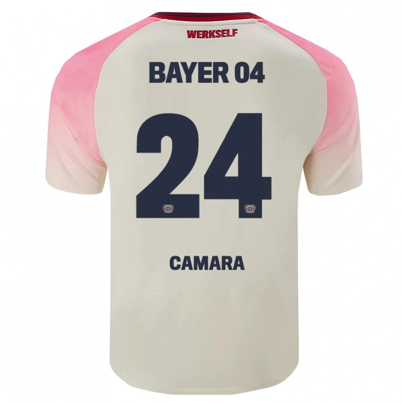 Danxen Criança Camisola Nourdine Camara #24 Rosa Branco Sujo Alternativa 2025/26 Camisa Brasil