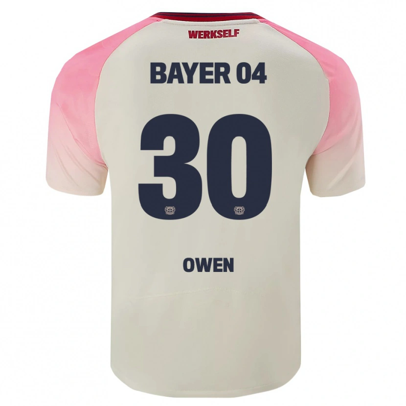 Danxen Criança Camisola Emmanuel Chigozie Owen #30 Rosa Branco Sujo Alternativa 2025/26 Camisa Brasil