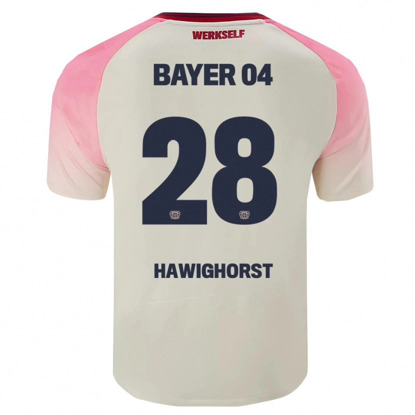 Danxen Criança Camisola Ben Hawighorst #28 Rosa Branco Sujo Alternativa 2025/26 Camisa Brasil