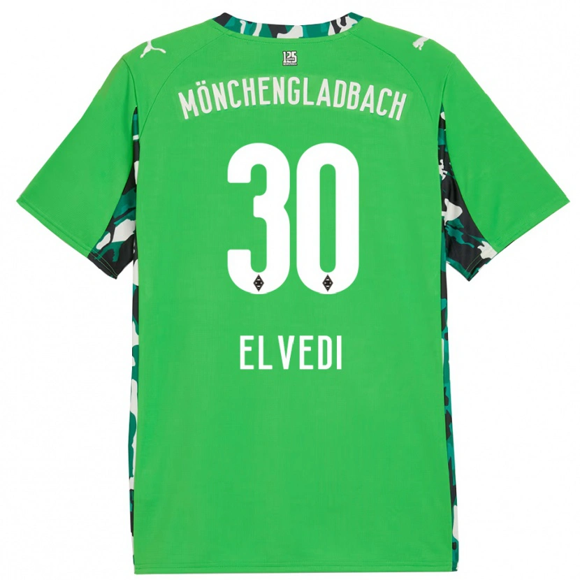Danxen Criança Camisola Nico Elvedi #30 Verde Preto Alternativa 2025/26 Camisa Brasil