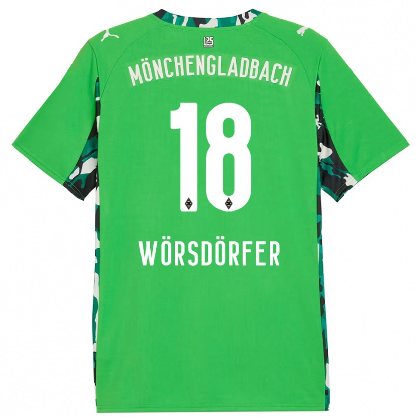 Danxen Criança Camisola Len Wörsdörfer #18 Verde Preto Alternativa 2025/26 Camisa Brasil