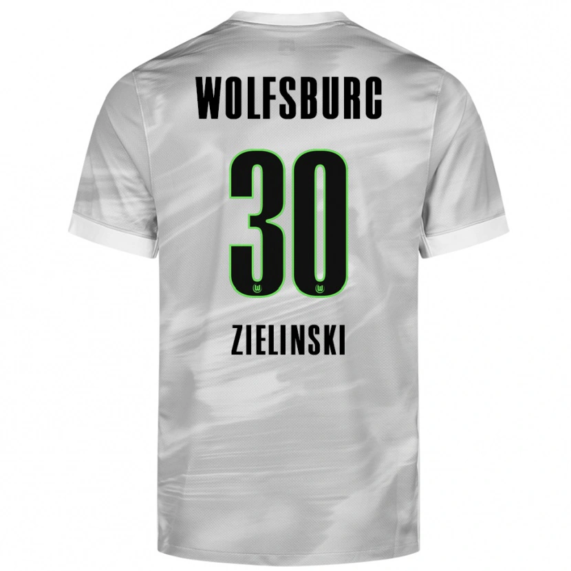 Danxen Criança Camisola Jakub Zielinski #30 Cinza Branco Alternativa 2025/26 Camisa Brasil