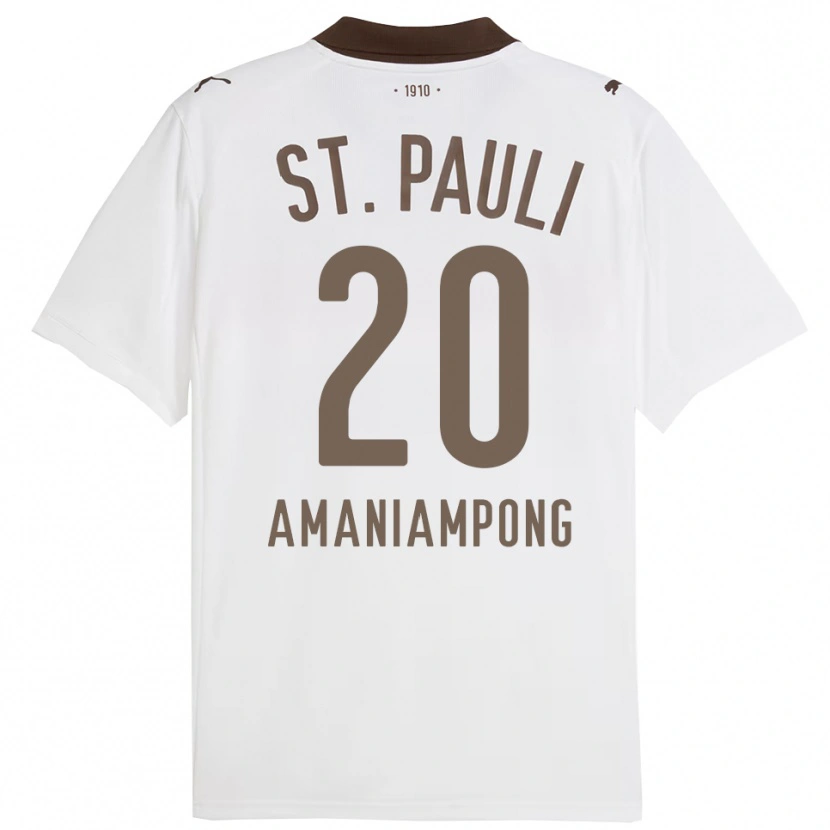 Danxen Criança Camisola Marces Amaniampong #20 Branco Vermelho Alternativa 2025/26 Camisa Brasil