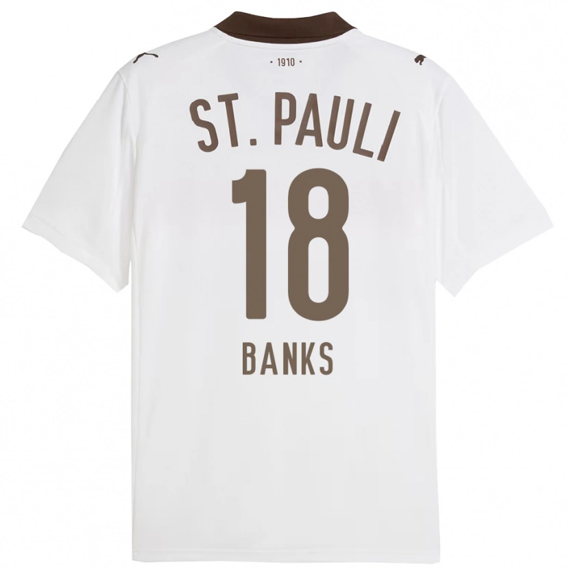Danxen Criança Camisola Scott Banks #18 Branco Vermelho Alternativa 2025/26 Camisa Brasil
