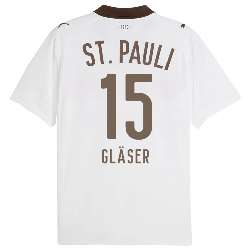 Danxen Criança Camisola Julian Gläser #15 Branco Vermelho Alternativa 2025/26 Camisa Brasil