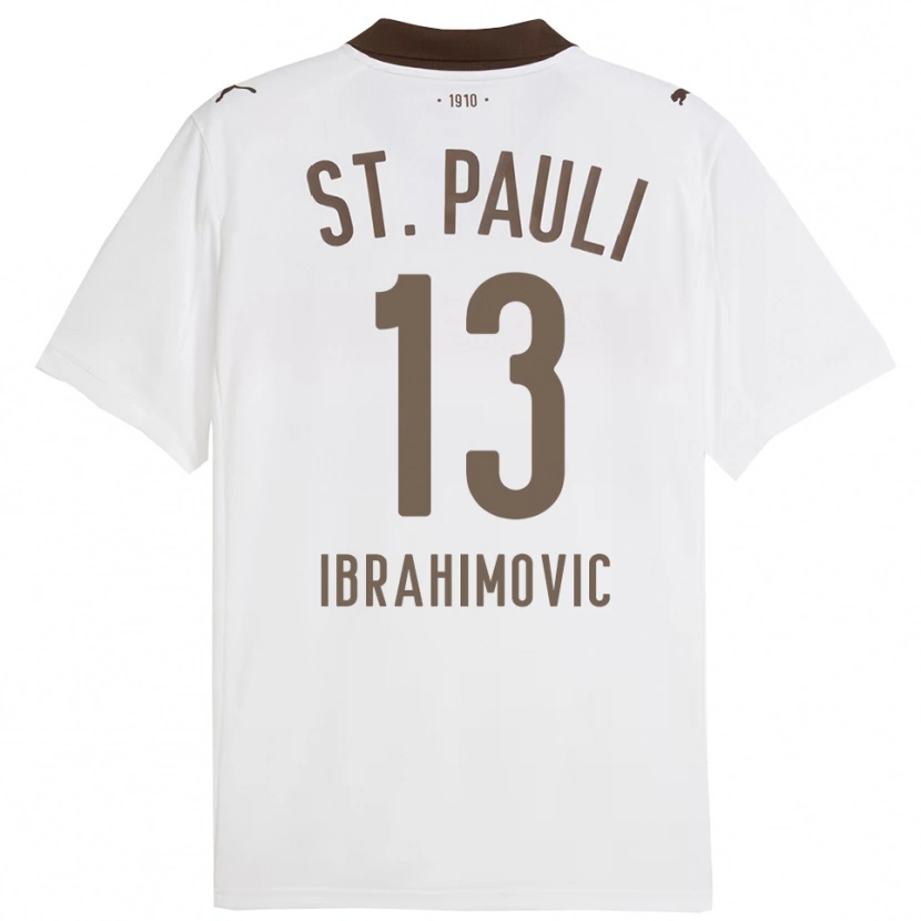 Danxen Criança Camisola Ajdin Ibrahimovic #13 Branco Vermelho Alternativa 2025/26 Camisa Brasil