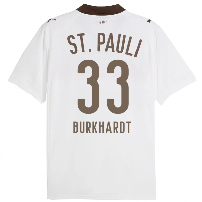 Danxen Criança Camisola Jannik Burkhardt #33 Branco Vermelho Alternativa 2025/26 Camisa Brasil