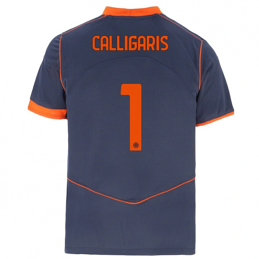 Danxen Criança Camisola Alessandro Calligaris #1 Cinza Laranja Terceiro 2025/26 Camisa Brasil