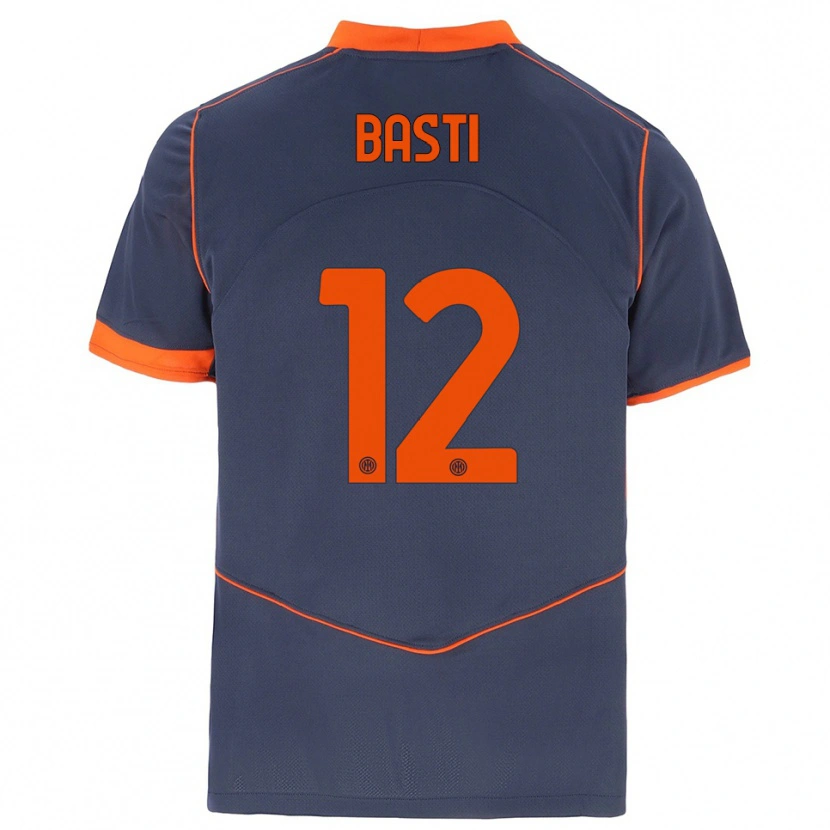Danxen Criança Camisola Matteo Basti #12 Cinza Laranja Terceiro 2025/26 Camisa Brasil