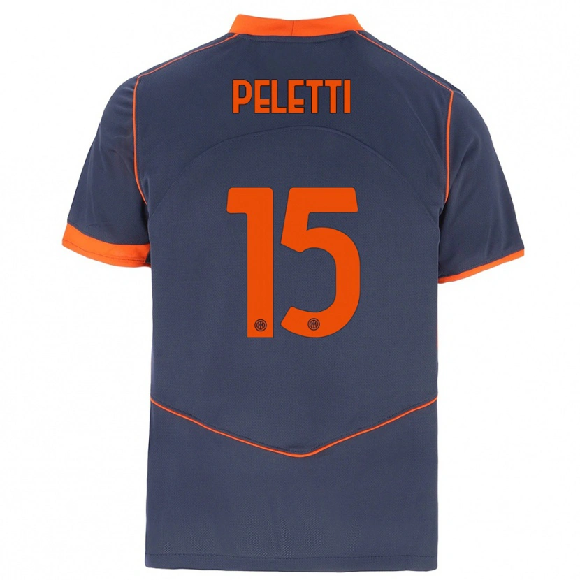 Danxen Criança Camisola Lamberto Peletti #15 Cinza Laranja Terceiro 2025/26 Camisa Brasil