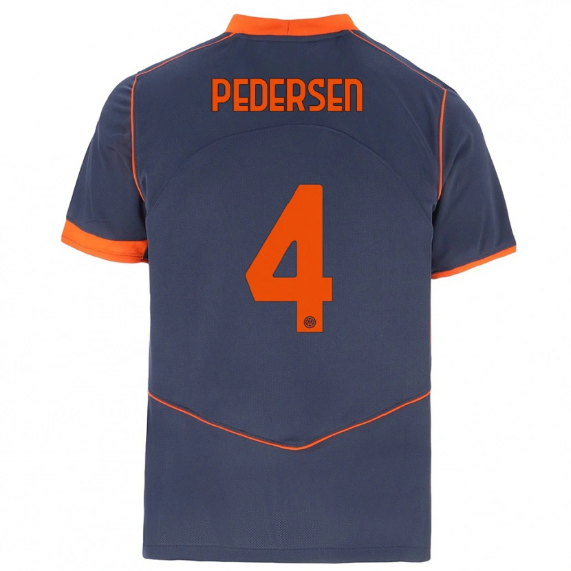 Danxen Criança Camisola Sofie Junge Pedersen #4 Cinza Laranja Terceiro 2025/26 Camisa Brasil