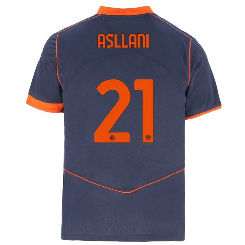 Danxen Criança Camisola Kristjan Asllani #21 Cinza Laranja Terceiro 2025/26 Camisa Brasil