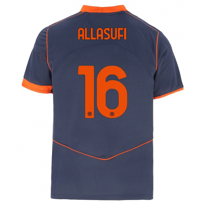 Danxen Criança Camisola Mattias Allasufi #16 Cinza Laranja Terceiro 2025/26 Camisa Brasil