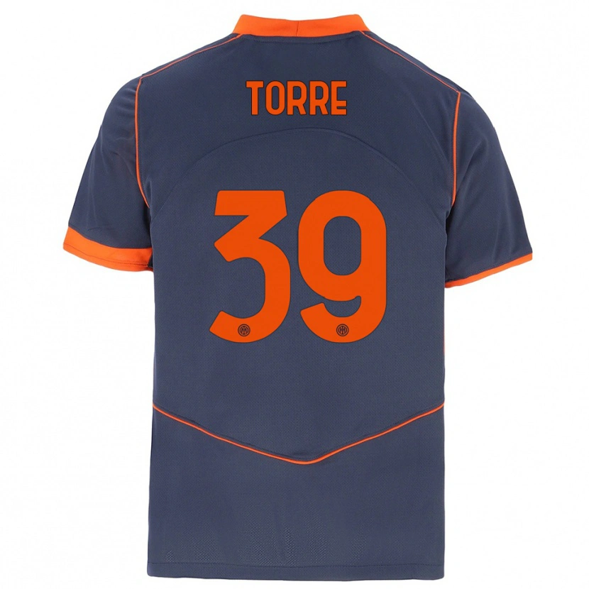 Danxen Criança Camisola Pietro La Torre #39 Cinza Laranja Terceiro 2025/26 Camisa Brasil