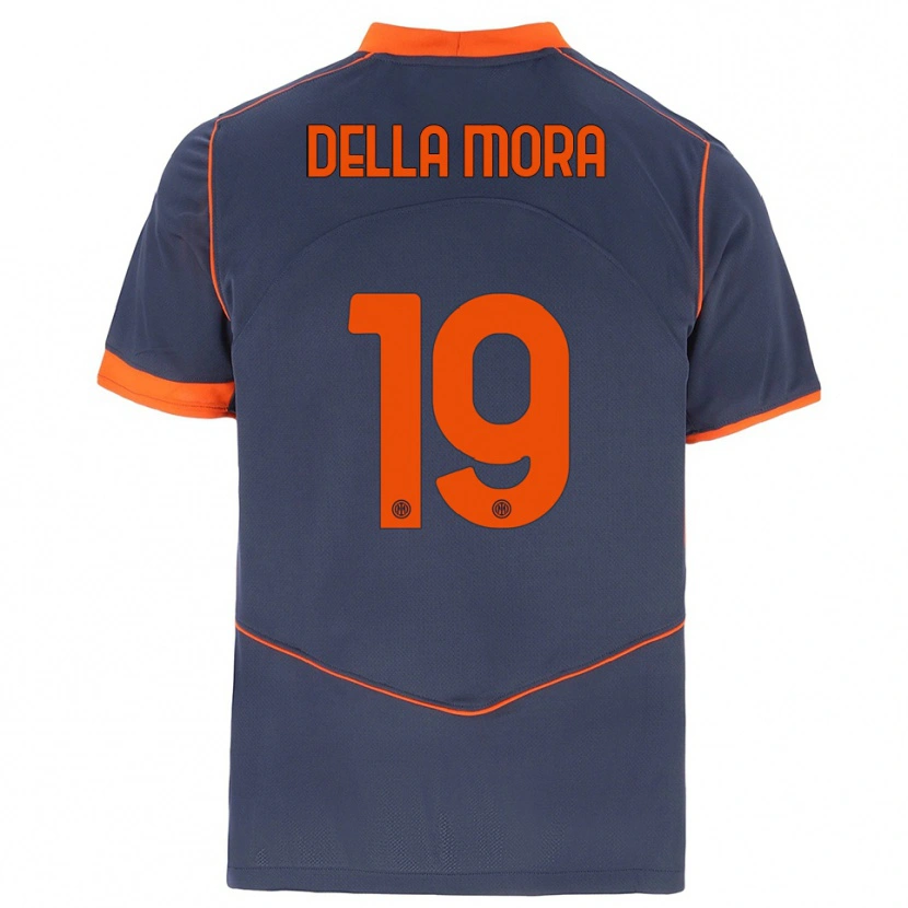 Danxen Criança Camisola Tommaso Della Mora #19 Cinza Laranja Terceiro 2025/26 Camisa Brasil